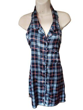Handmade Upcycled Blue Plaid Shirt to Apron